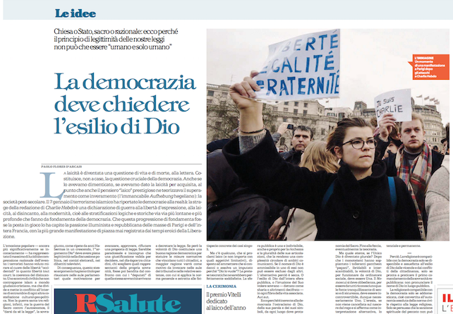 se ”REPUBBLICA” vuole l’esilio di Dio – articolo di Mario Adinolfi