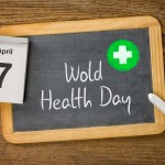 World Health Day April 7 written on a blackboard