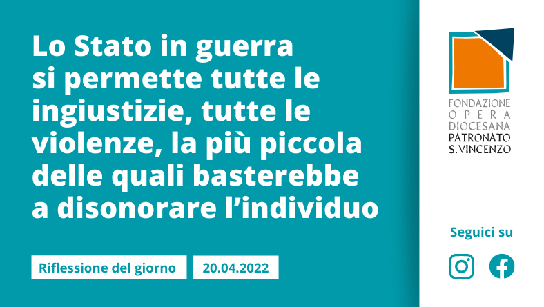 Mercoledì 20 aprile 2022