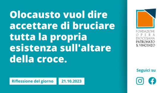 Sabato 21 ottobre 2023