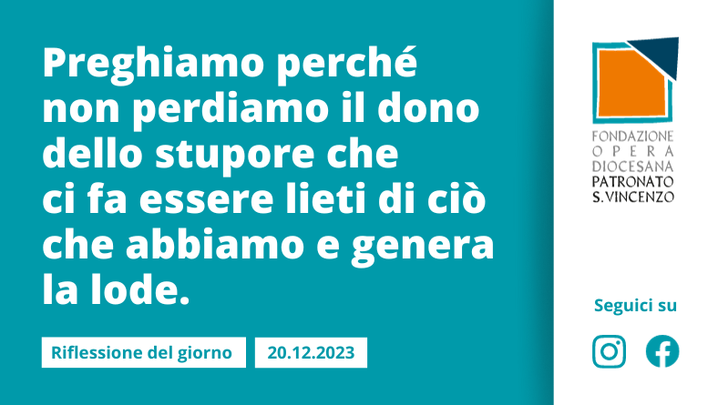 Mercoledì 20 dicembre 2023