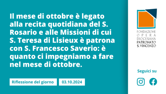 Giovedì 3 ottobre 2024