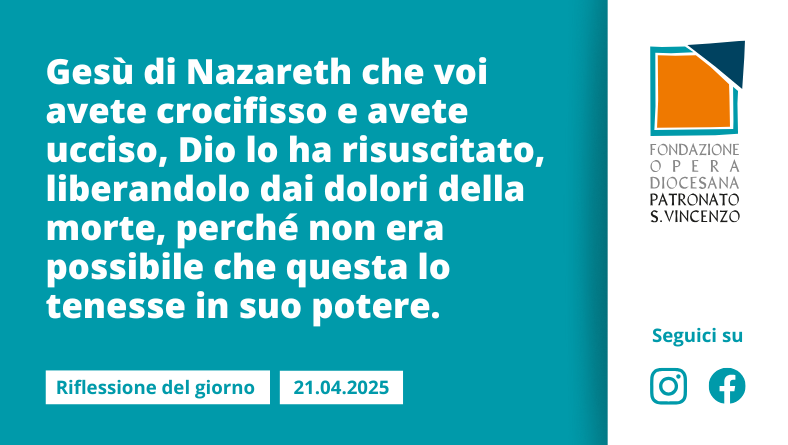 Lunedì 21 aprile 2025