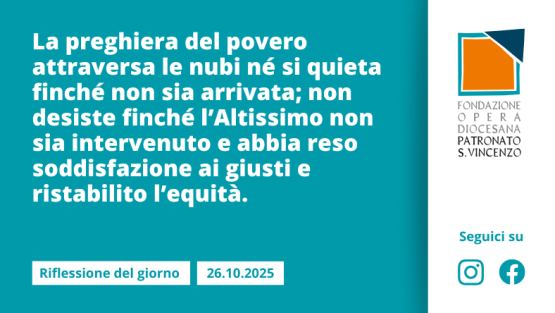 Domenica 26 ottobre 2025: