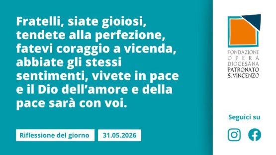 Domenica 31 maggio 2026