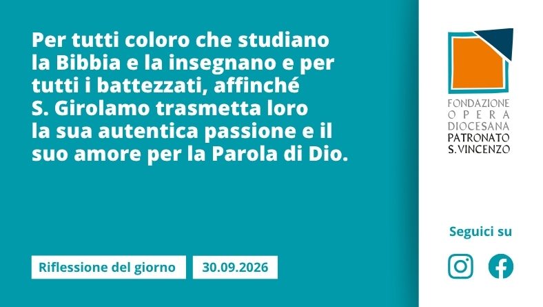 Mercoledì 30 settembre 2026