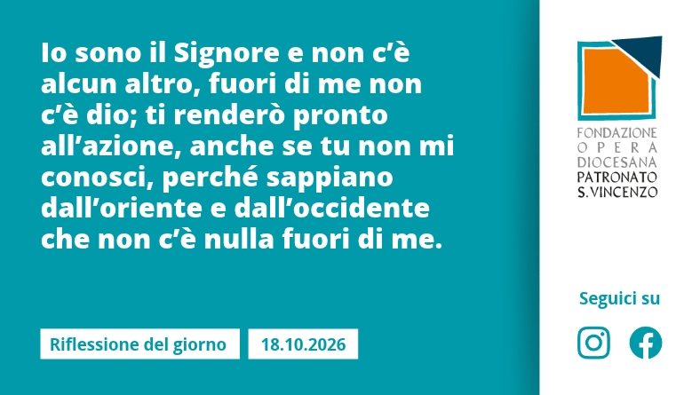 Domenica 18 ottobre 2026